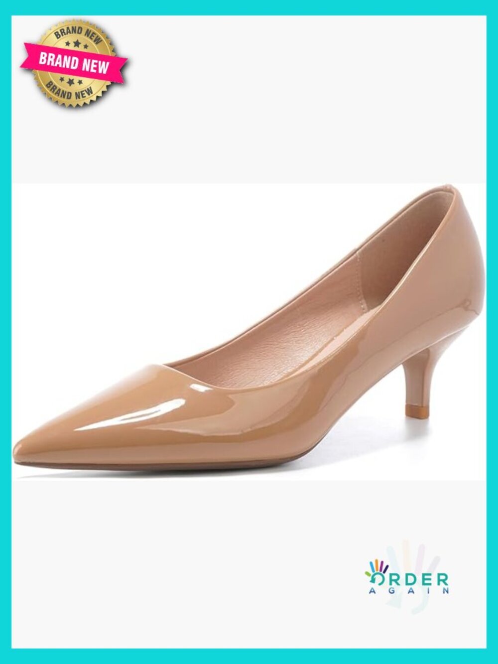 Classic Kitten Heel Pumps Pointed Toe Dress Shoes Comfortable Slip-On Work